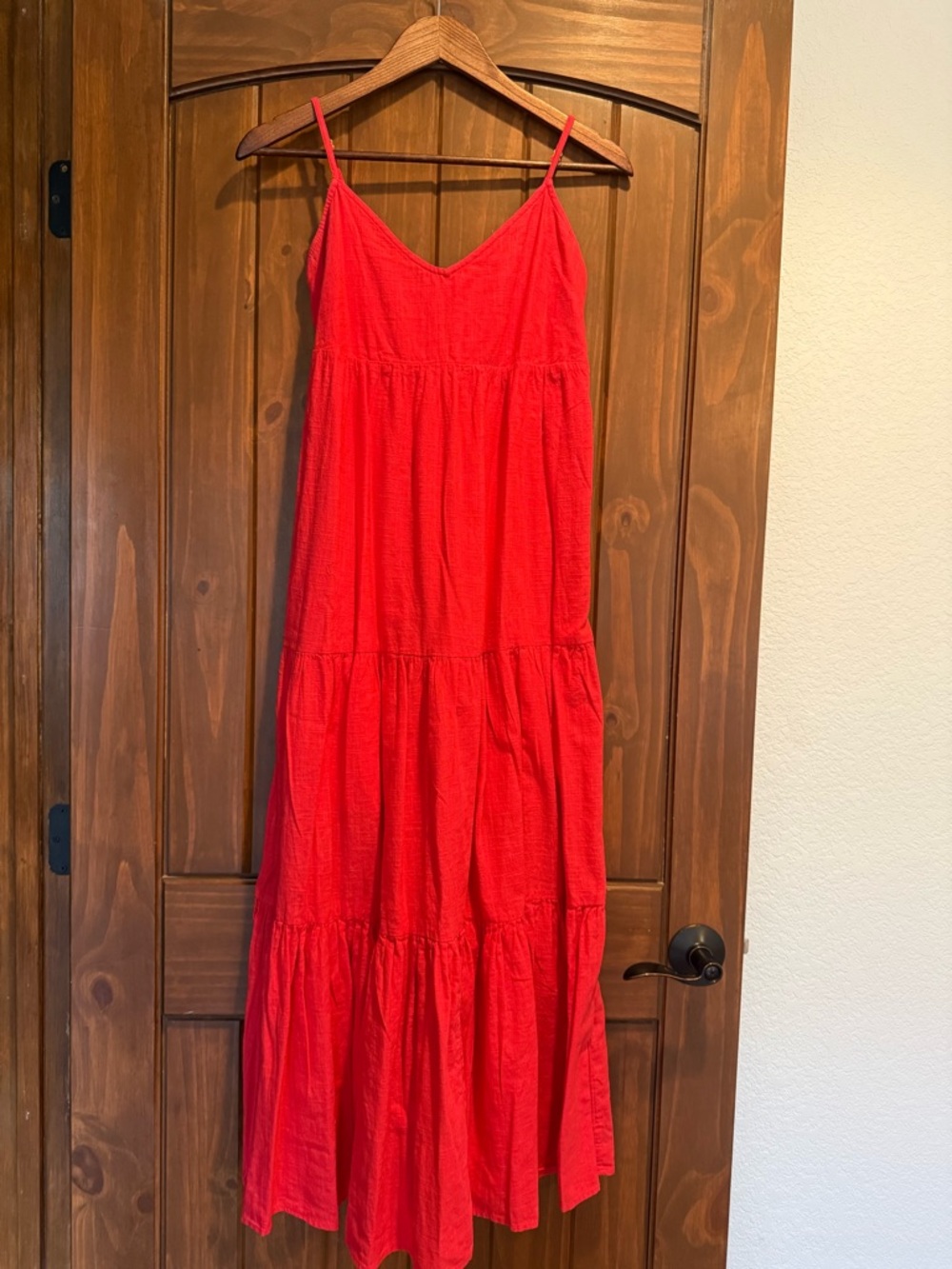 Billabong Red Tiered Spaghetti-Strap Maxi Dress